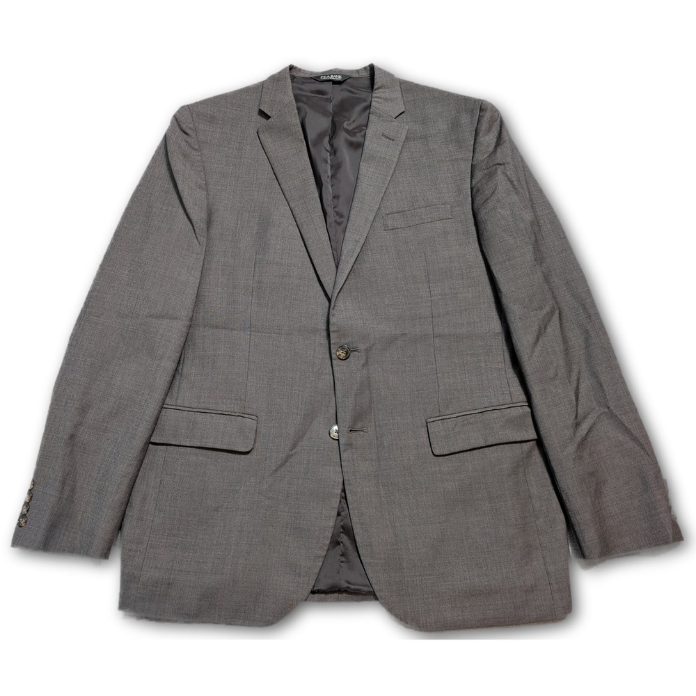 Jos A Bank Traveler's Collection Mens Blazer Gray 46L Traveler Slim Fit Wool